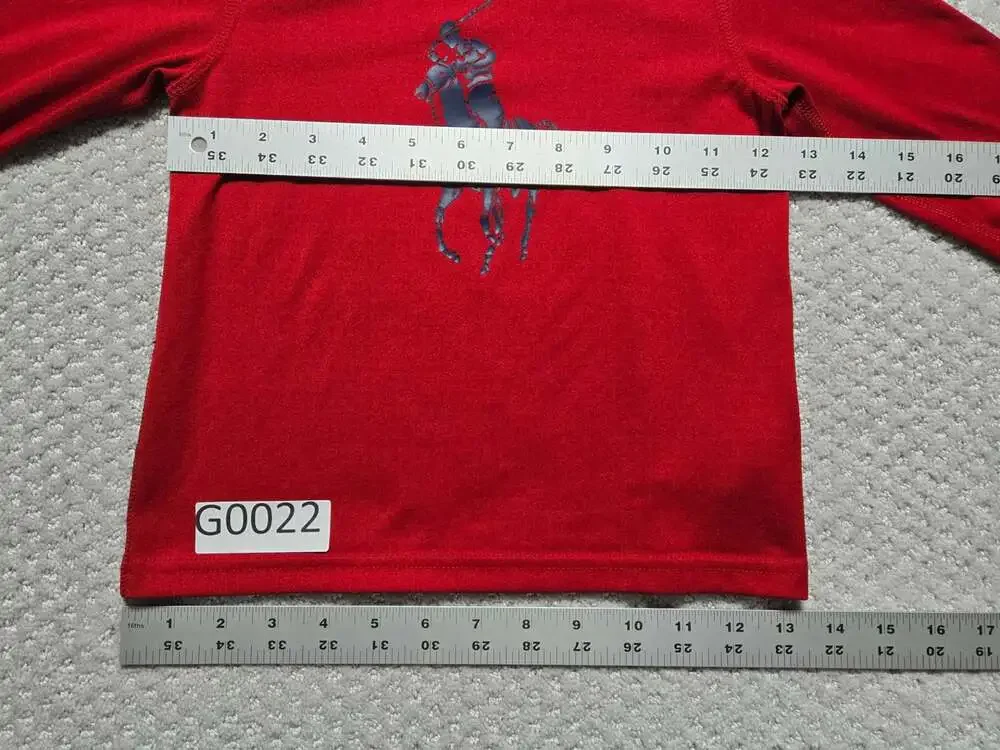 Polo Ralph Lauren Performance Toddler Boys Pony Long Sleeve T-Shirt Red Size 3T